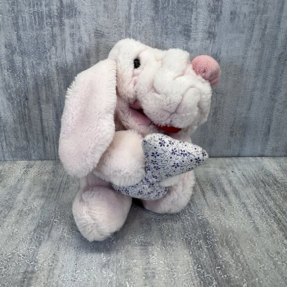 Ganz WRINKLES BABY PUPPY DOG Collar & Bone Pink Plush Stuffy Puppet Bone - Picture 1 of 7